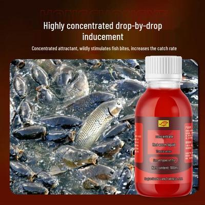 Концентрированный жидкий аттрактант на основе красного червя для рыбалки на сома, черную рыбу, черепаху и гнездовые материалы