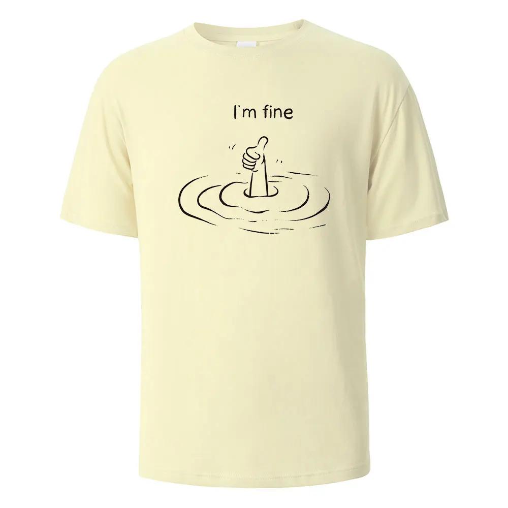 T'm Fine Print T-Shirt 100% Cotton Summer Tees For Men Women Oversize Casual Tops