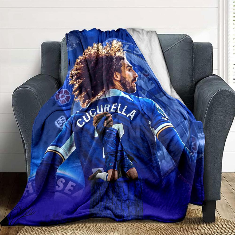 Chelsea Fc Football Player Blanket Warmthful Decor Great for Livingroom Office Seaside for All Occasions Stylish Decor