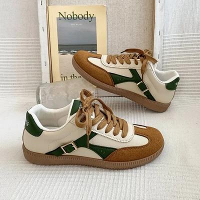 Женские кроссовки Moral Training из натуральной кожи с круглым носком для парных спортивных кроссовок в стиле ретро, повседневные туфли на плоской подошве