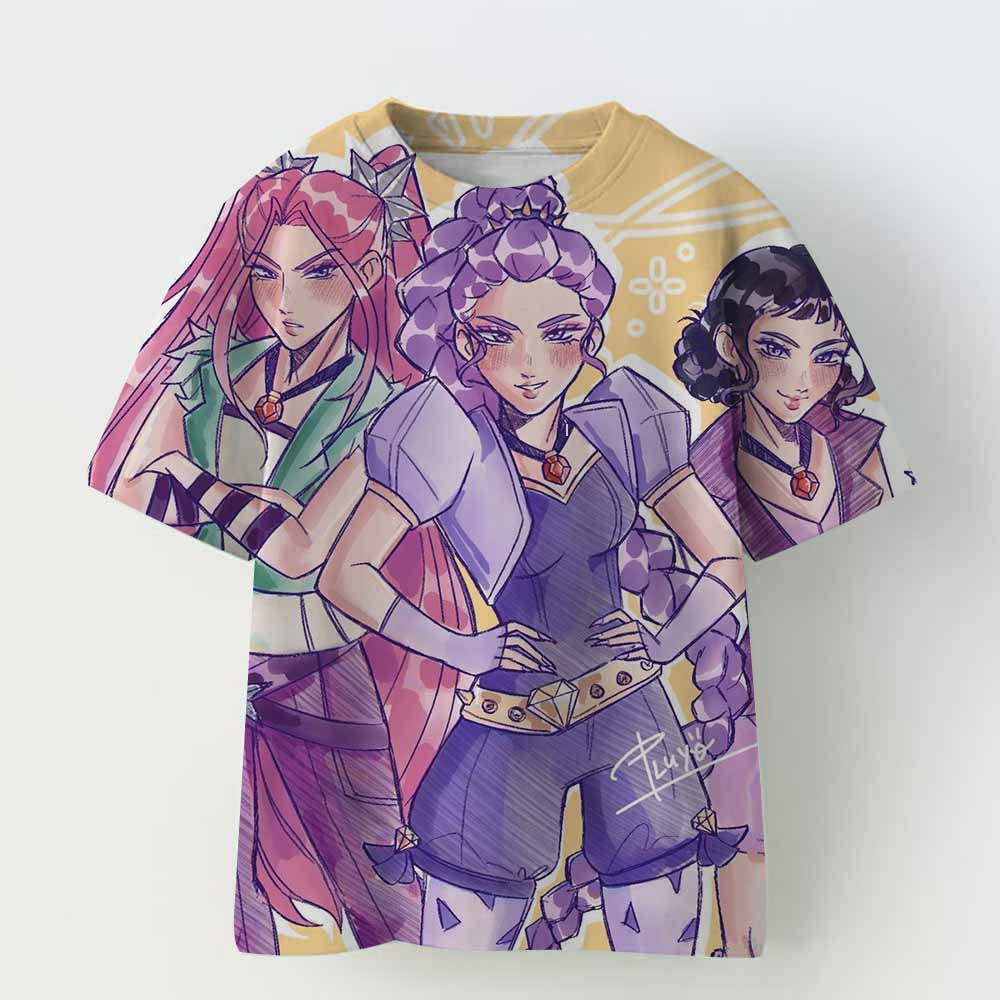 Винтажная футболка Rumi Tiger с принтом KPop Demon Hunters, аниме, с коротким рукавом, летняя, для девочки, для мальчика, повседневные топы, с круглым вырезом, одежда