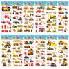10 Sheets 3D Engineering Vehicle Stickers for Kids Puffy Children Stickers Boys Girls Teachers Reward Scrapbooking Gift Toys