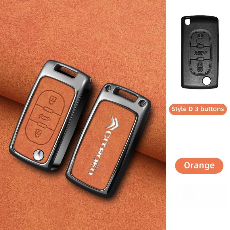 ALC1 Zinc Alloy Leather Car Key Case Cover For Citroen C1 C2 C3 C4 C5 C6 C4L Berlingo Picasso Jumpy Nemo Aircross Sega C5 X Accessori