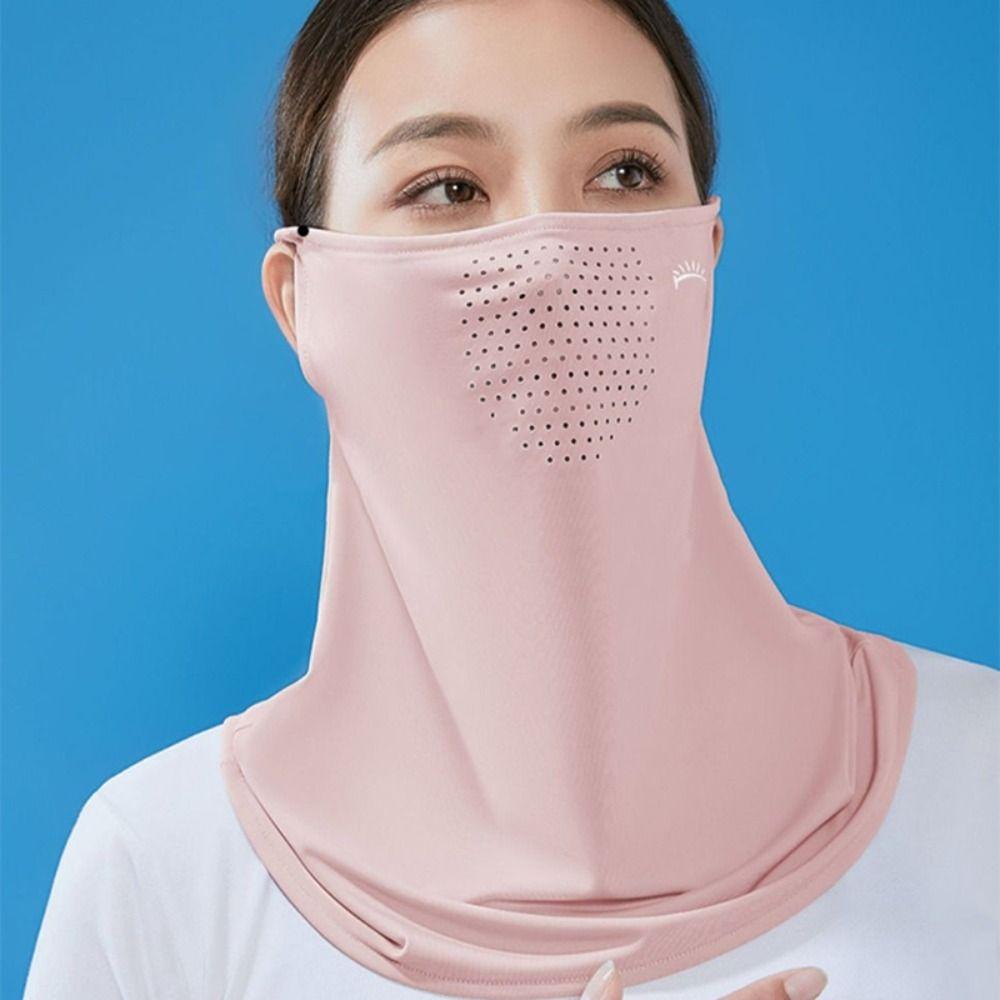 Summer Face Scarves Face Cover Solid Color Sunscreen Face Scarf Breathable Neck Wrap Cover Golf