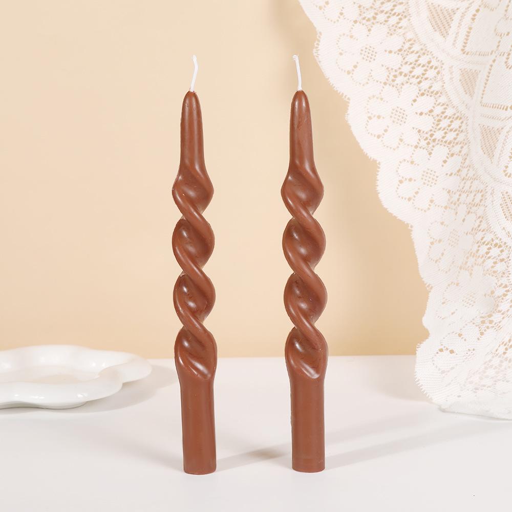 10-дюймовая Классическая Цветная Резьбовая Длинная Свеча Домашняя Креативная Без запаха Витая Восковая