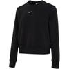 Solid Color Logo Print Crew Neck Sweatshirt Women Tops Black FB5126-010