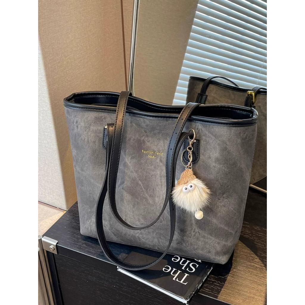 Large-capacity bag women's 2025 new autumn and winter niche versatile commuter bag premium texture shoulder tote bag