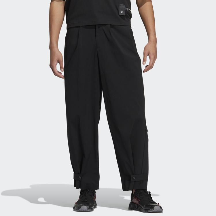 adidas Штаны Originals Trefoil Speed Track с однотонной застежкой-молнией для мужчин, черные, HU1235