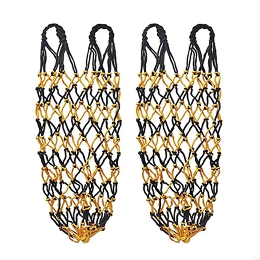 2Pcs/Set Hanging Horse Hay Bag Slow Feed Hay Feeder Bag Durable Hay Net Equestrian Accessory