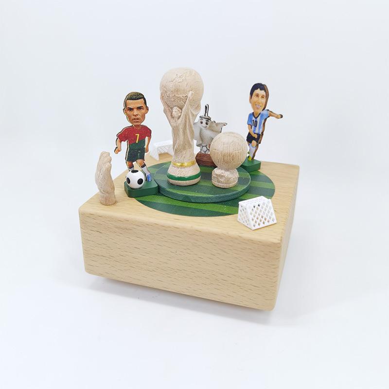 Handmade Wooden Music Box Creative Retro Rotating Music Box Christmas Birthday Gifts DIY Log Making Ornament Home Decoration