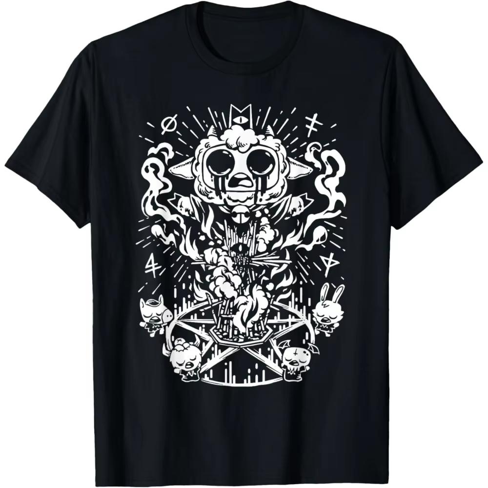 2026 New Cult The Lamb Creative Design T-Shirt Game Enthusiast Men's Universal Fashion Casual Crewneck Shirt Daily Tee Summer