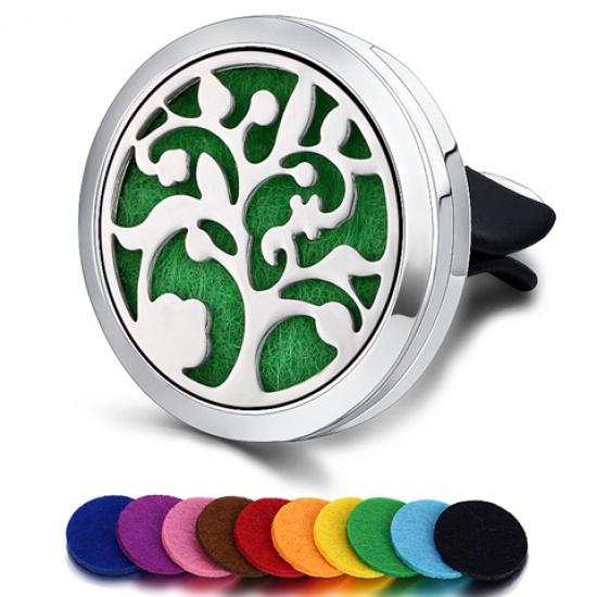 Многоразовый автомобильный освежитель воздуха, запах, диффузор для духов, клипса, автовентилятор, эфирное масло, медальон из нержавеющей стали, интерьер