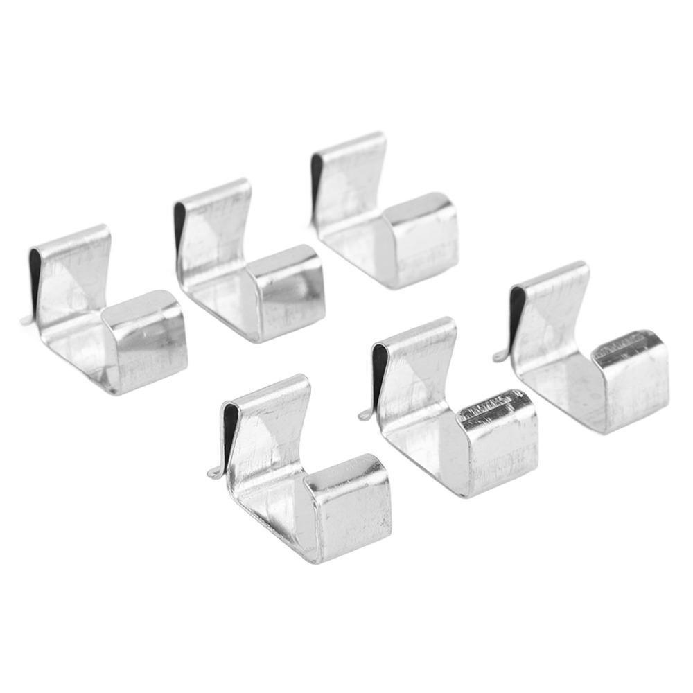 50pcs Stainless Steel Gutter Hooks 0.9x0.6in/0.8x0.6in Outdoor Light Clips Home Decoration