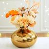 Metal Flower Vase for Home Decor | Table Decorative Item for Bedroom Living Room Office | Golden Large 1PC (Flower Not Included)