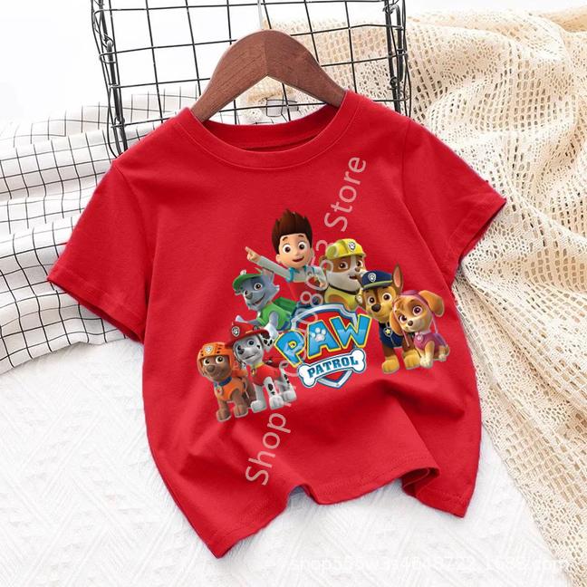 Paw Patrols Baby TShirt Girls Boys Clothes Cartoon Anime Chase Skye Figure Printed Toddler Tops Summer Clothes Gift
