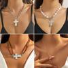 Necklace for Women Jewelry Cross Necklace Hundreds of Premium Feeling Baroque Cross Pendant Necklace Beautiful Elegant Necklace for Her