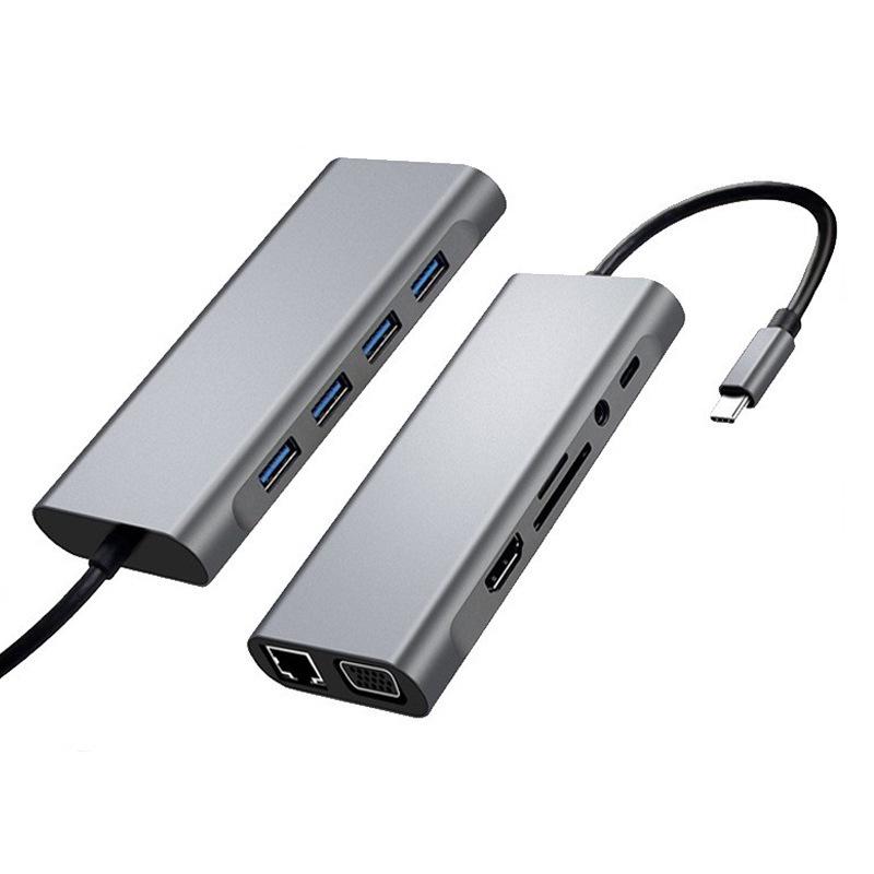 11-в-1 USB-C док-станция для ноутбуков с USB 3.0 и Gigabit Ethernet
