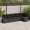 6-Piece Garden Sofa Set with Cushions In Black Poly Rattan 3354732