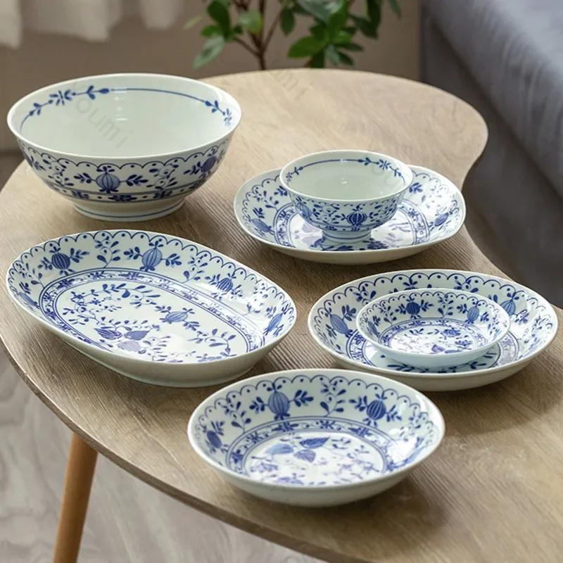 Керамические тарелки в стиле ретро в китайском стиле для ресторанов высокого класса в отелях, паста, изысканные блюда, рыбная тарелка, уникальная бытовая посуда