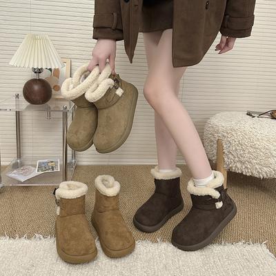 Женская ретро мода легкая мягкая подошва зимние теплые меховые один сноубутс с подкладкой нескользящие повседневные спортивные мартин хлопковые ботинки