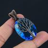 Древо Жизни Иолитовый драгоценный камень Медная проволока Оберточная подвеска ручной работы Ювелирные изделия для нее