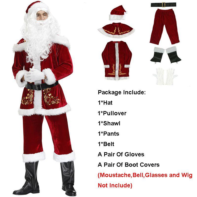 Мягкий и теплый костюм Санта-Клауса, идеально подходящий для праздничных вечеринок и рождественских посиделок