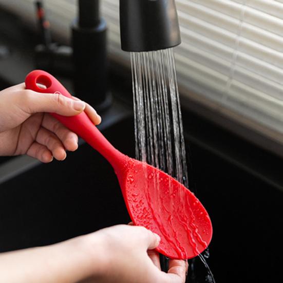 Spatula Non-stick Heat-resistant Silicone Flexible Colander Rice Scoop Handy Baking Scraper