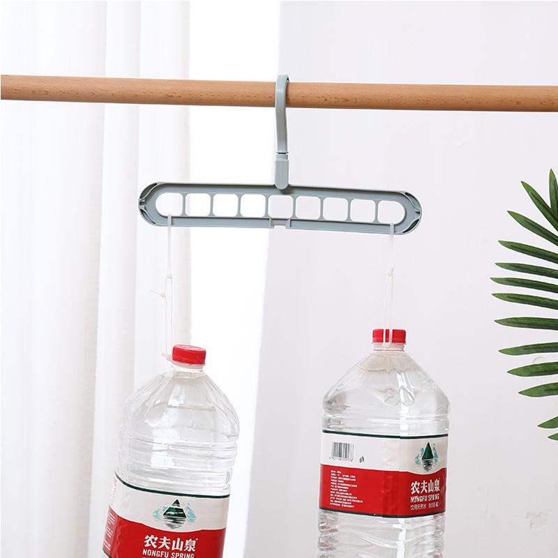 Multifunctional Hangers Household Hangers Storage Artifacts Nine Holes Clothes Rack Plastic Bedroom Magic Rack Dormitory