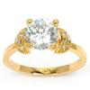 Solitaire Gold Plated 'Sissi' Golden White - 7 Mm