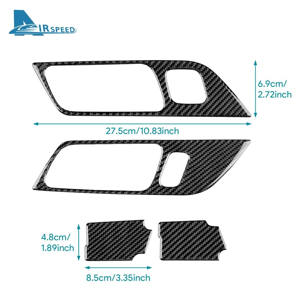 For Ford Mustang GT Dark Horse EcoBoost 2024 2025 2026 LHD RHD Real Soft Carbon Fiber Sticker Car Door Inner Handle Frame Trim