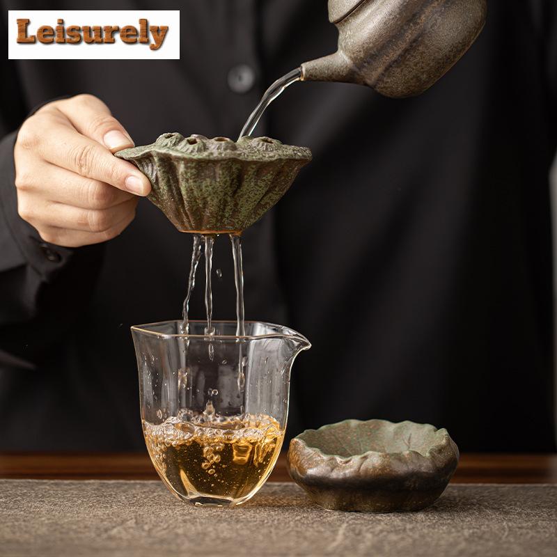 Китайский керамический заварник для чая Kiln Change Cyan, ситечко для чая Zen, бытовая техника для приготовления чая, чайный фильтр, коллекция чайных сервизов