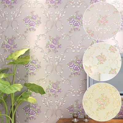 1 лист настенных наклеек для гостиной, нетканый материал, фоновое украшение, самоклеящиеся наклейки для спальни, цветочный принт, домашний декор