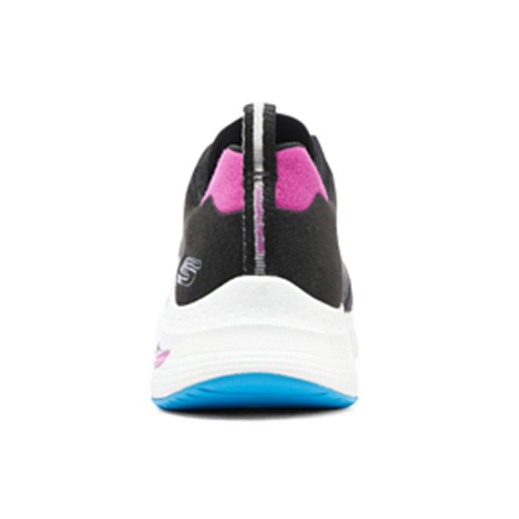 Skechers Arch Fit Сетчатая ткань Синтетическая кожа Низкие беговые кроссовки Женские кроссовки Черный Фиолетовый 149928-BKMT