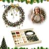 DIY Ornament Making Supplies Beaded Christmas Wreath Kit, Holiday Craft Kit with Colorful Beads Crafts for Kids & Charms, Seasonal Bead Art
