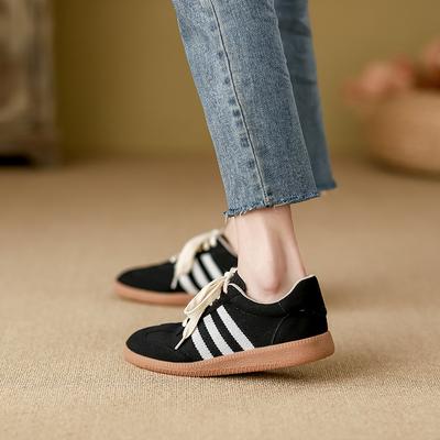 Новые спортивные кроссовки с круглым носком и плоской подошвой, из дышащего трикотажа, легкие, повседневные, в стиле ретро, универсальные, модные кеды, женская обувь