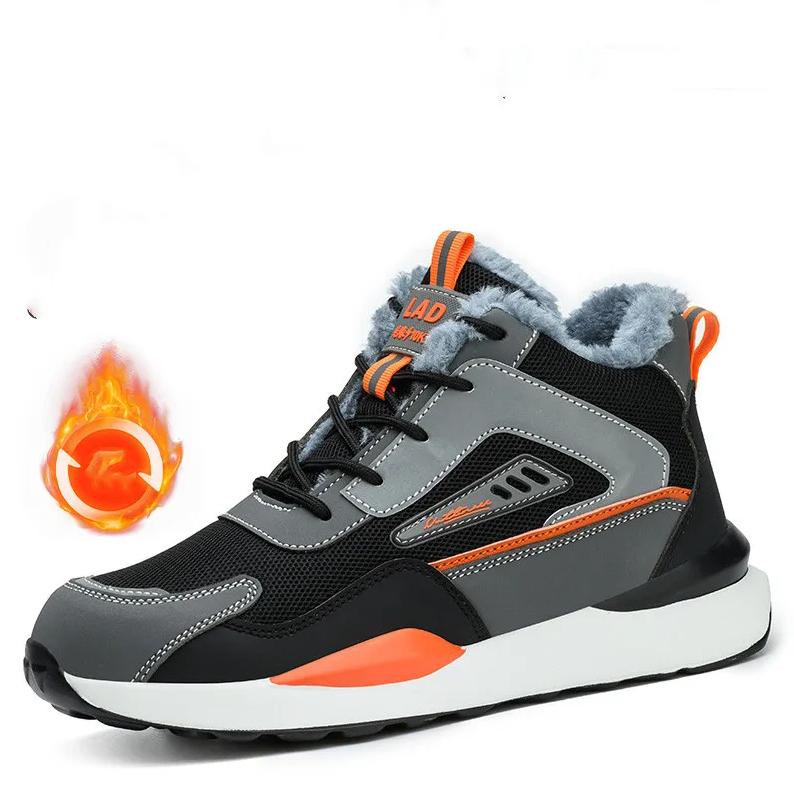 Мужские повседневные пластиковые накладки на носок рабочие защитные ботинки инструментальные защитные утепленные ботинки осень зима безопасные ботильоны защитная обувь