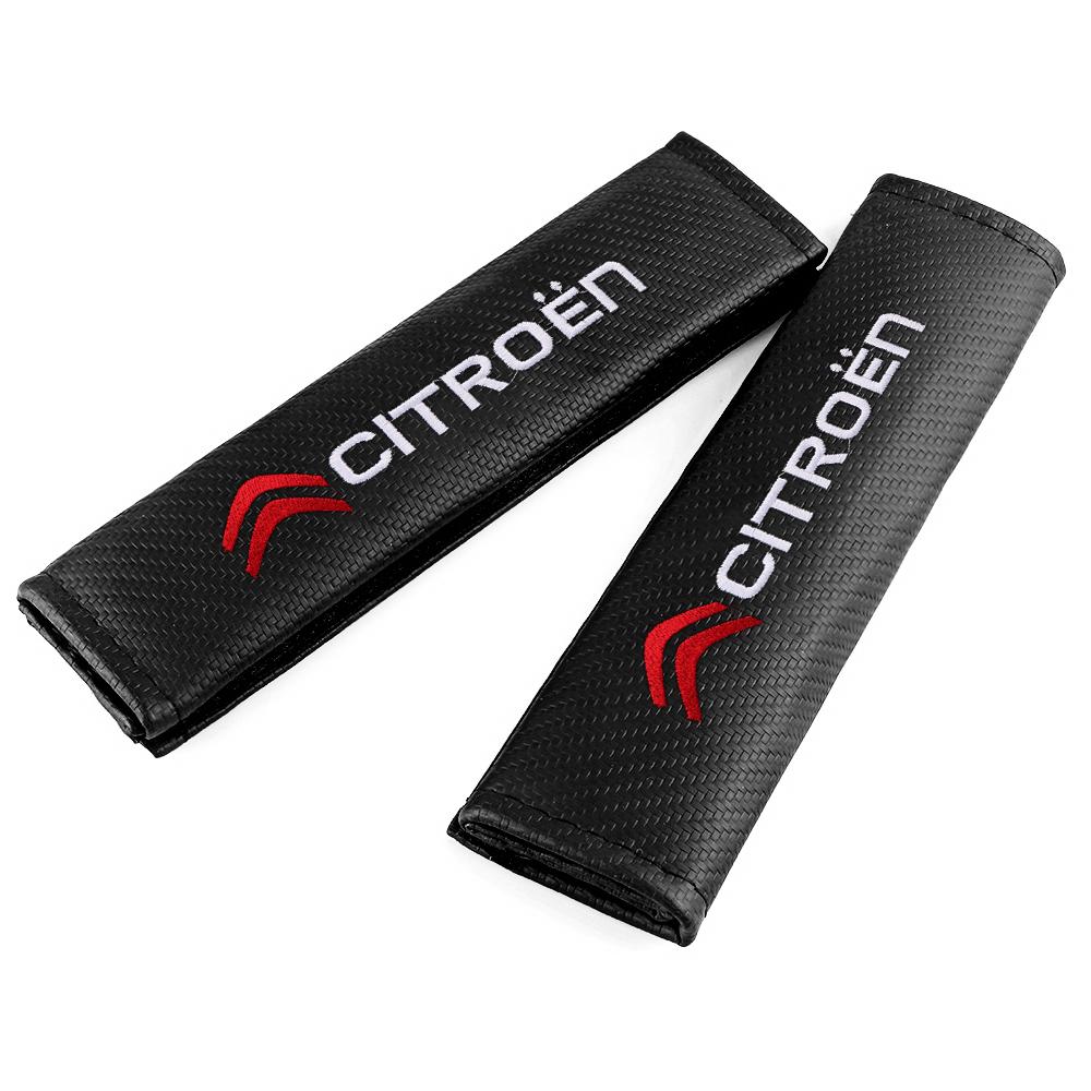 1/2pc Car Seat Belt Cover Car Carbon Fiber Safety Belts Shoulder Protection For Citroen C1 C2 C3 Grand C4 Picasso VTS C-ELYSEE ajn256