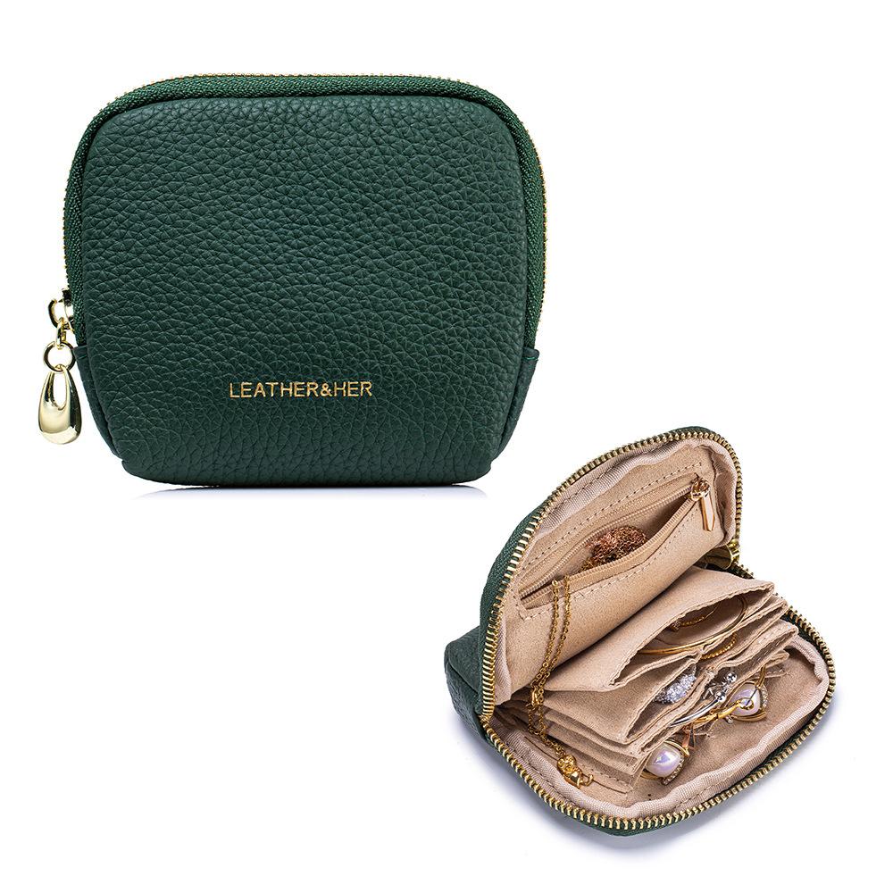 Small Jewelry Travel Case for Crystal Bracelets Rings Bangles with Smooth Zipper Jewelry Pouch for Journey Storage Coin Pouch