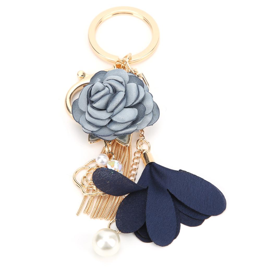 Keychain Zinc Alloy Flower Tassel Pearl Decoration Hook Key Pendant DIY Gift Supplies