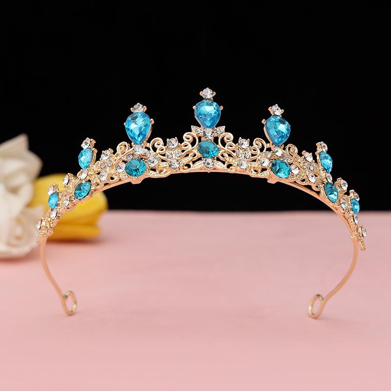 Children'S Crown Headgear Princess Girls' Crown Crystal Big Headband Pink Frozen Children'S Birthday Hair Accessories