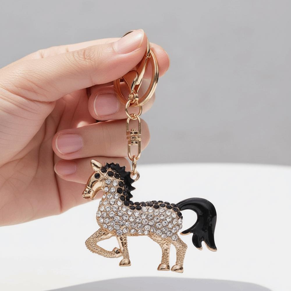 Colorful Horse Pendant Keychain Metal Animal Key Ring Horse KeyChain Backpack Decoration