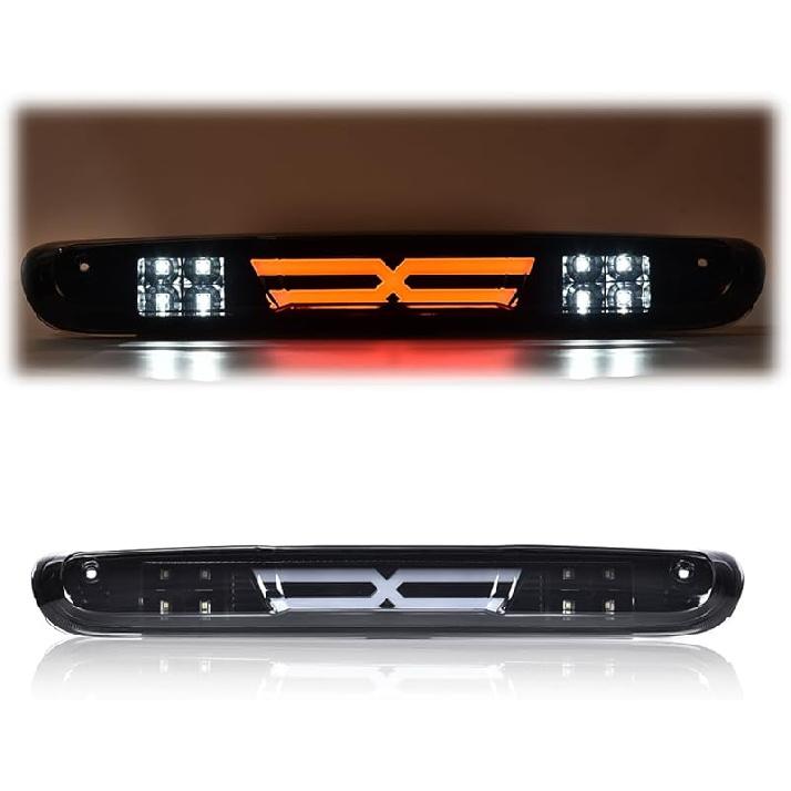 G-PLUS LED Third Brake Light Compatible With 1999-2006 Chevy Silverado/GMC Sierra 1500 2500 3500,3RD Cargo LED Tail Stop Lamps Clear Lens Chrome