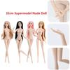 32см Кукла Супермодель Обнаженная Подвижные Суставы 1/6 BJD DIY Игрушка для Переодевания Белая Кожа с Волосами Фигурка Тело Игра в Переодевание