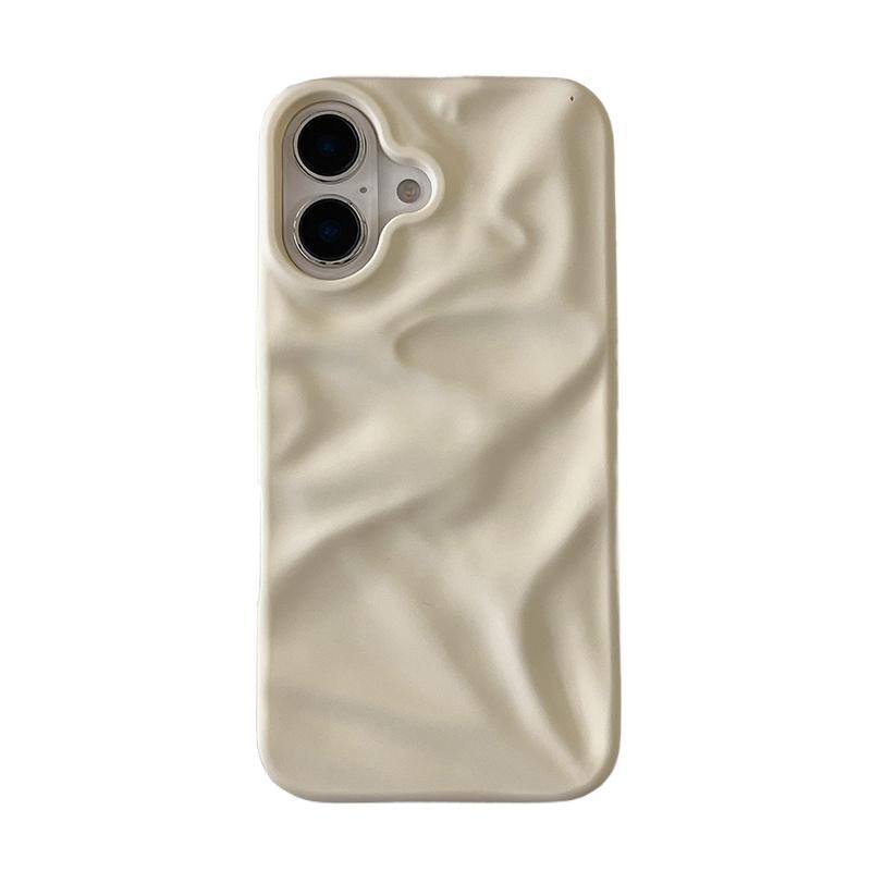 Матовый Чехол для Телефона Candy Color Складная Мятая Текстура Для For Iphone 16 1 14 13 12 11 Pro Max 16 Plus Ударопрочный Мягкий ТПУ Чехол