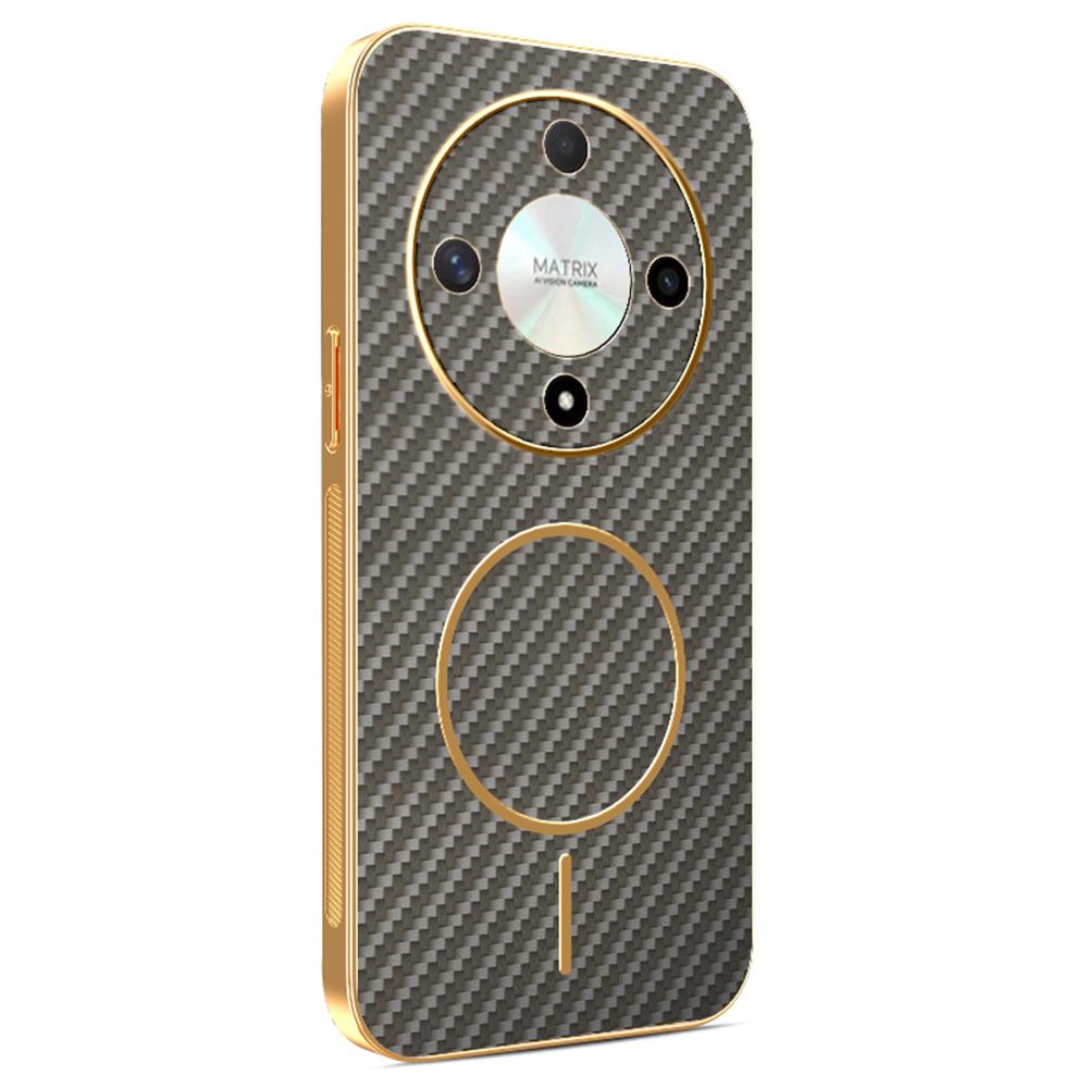 For Honor X9b 5G/Magic6 Lite 5G Phone Case Carbon Fiber Textured Electroplated TPU Back Cover