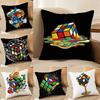 Home Personality Display Rubiks Cube Pillow Case Anti-dustmite Pillowcase Y Silky Short Plush Sofa Cushion Cover