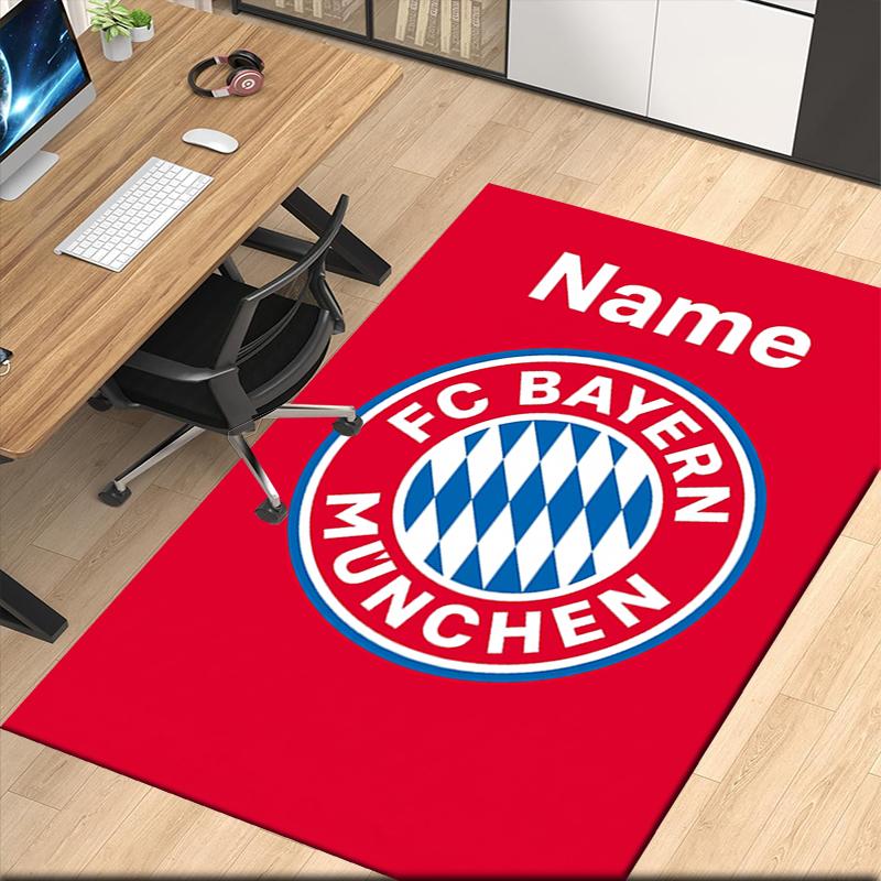 Custom Name Bayern Munich Printed Carpet Rug For Office Chair Living Room Bedroom Kitchen Room Decor Gifts