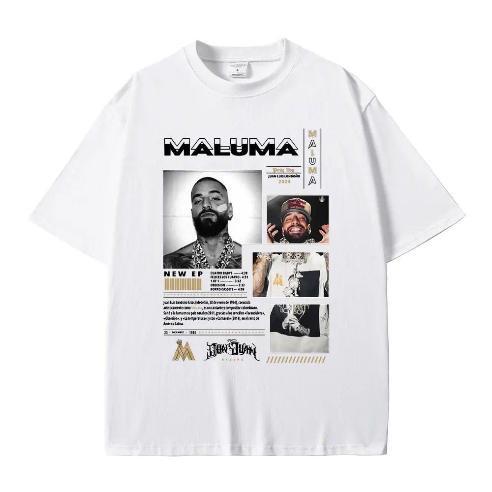 Singer Maluma Music Album Cover T Shirts Unisex Women Casual Tshirt Unisexs Fashion Tshirts Hip Hop Rap Streetwear
