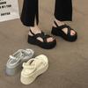 Модные женские римские сандалии 2025 Лето Новые на платформе с увеличением высоты Мягкая подошва Пляжная обувь Уличная мода Удобная повседневная обувь