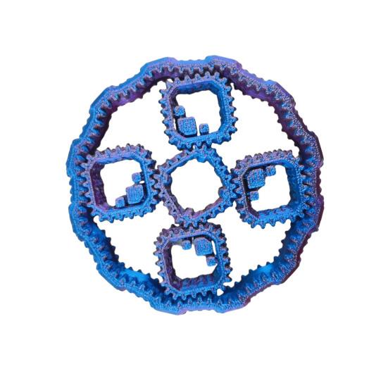 3D Printed Fidget Spinner Toy Stress Anxiety Relief Kids Teens Adults Interlocking Gear Fingertip Gyroscope Portable Travel Sensory Spinning Toy